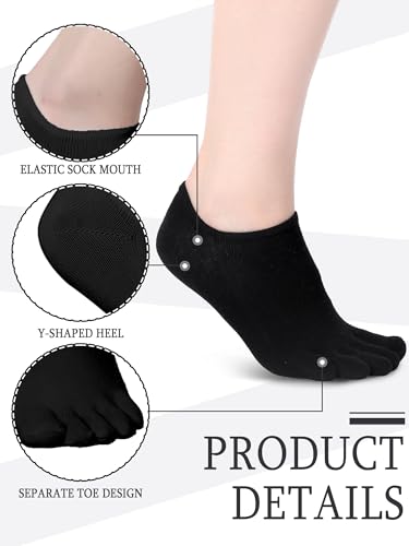 Image of Bencailor Women Toe Socks Cotton No Show Sock