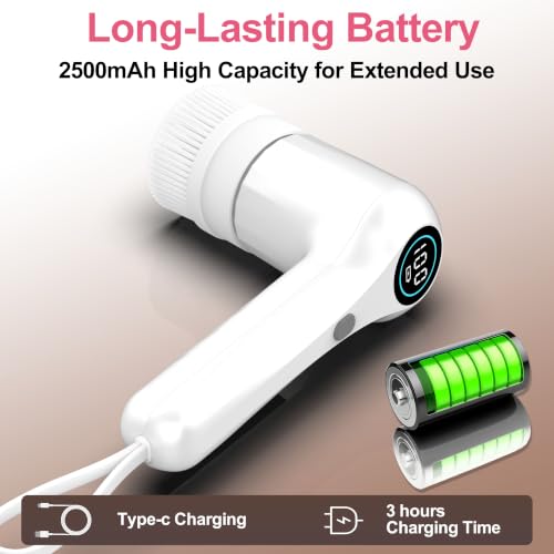 Image of Electric Spin Scrubber, 44 in-lbs High Torque Shower Scrubber & LED Display, 6 in 1, Variable Speed Cordless Shower Cleaner Brush for Cleaning Bathroom, Kitchen, Toilet, Bathtub, Car