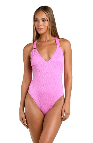 Sunshine 79 Women's Plunge Mio One Piece Swimsuit, Blush//Ethereal Echo,