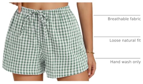 Image of Women Boxer Shorts with Pockets Comfy Breathable Drawstring Short Cotton Pajama Lounge Trendy Beach Casual
