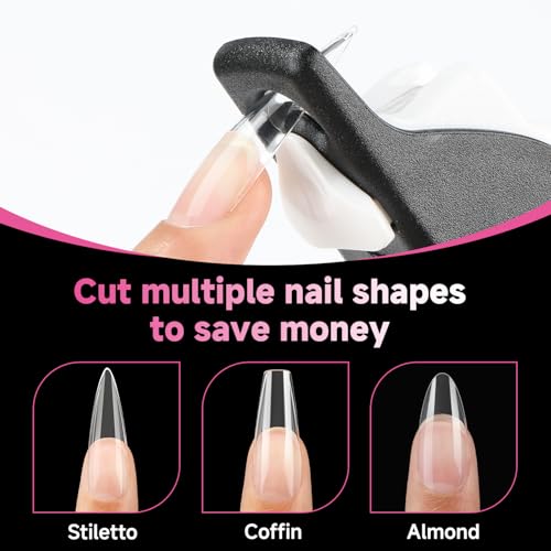 Image of UNA GELLA XXL Stiletto Nail Tips 312pcs Pre-Shape Extra Long Stiletto Nails | Pre Etched Full Cover No Need File Clear Fake Nails for Party DIY Art Salon 12 Sizes