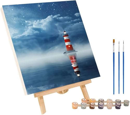 給水塔 数字油絵 DIY Paint by Numbers for Adults 星空 数字塗り絵 キット 大人用 初心者向け、 ペイントバイナンバー 大人のクラフト Paint by Numbers ホームウォールデコレーション用 誕生日プレゼント女性