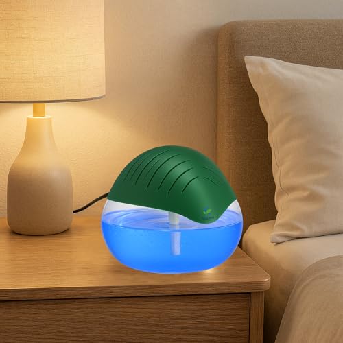 Image of Humidifier, Hygiene Portable Room Air Purifier Revitalizer Wooden Aroma Diffuser, Run Time: 16 Hours- Perfect for Living Rooms, Kitchen, Office & Hotels (Capacity: 750ml, Light Green)