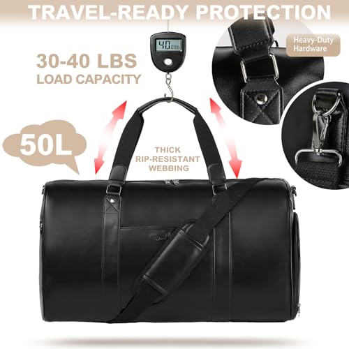 3-Piece PU Leather Duffle Set