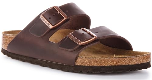 Image of Birkenstock Arizona Mules /Clogs Men Brown Mules Shoes, Habana, 8 US