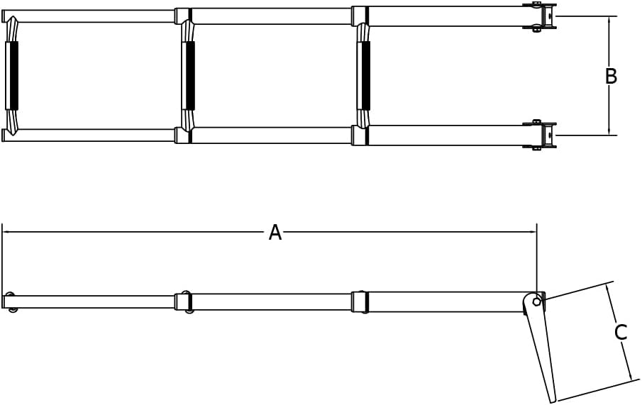 White Water – 3-Step Narrow Telescoping Over Platform Boat Ladder | 304 Stainless Steel Folding Marine Boarding Step for Compact Swim Platforms, Pontoon Boats, Powerboats, Sailboats, Docks - B00301NRW