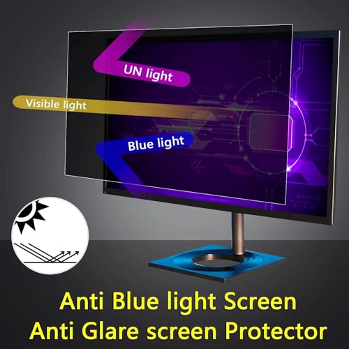 Image of 32 Inch Computer Monitor Privacy Screen Filter - Eye Protection Anti Glare Blue Light Filter