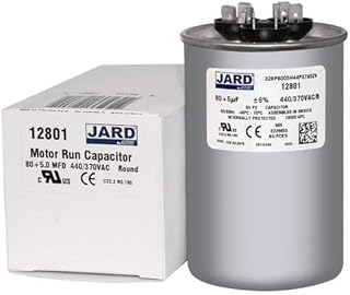 (2) Pack, 80 + 5 uF x 370 or 440 VAC - Jard # 12801 Round Dual Run Capacitor