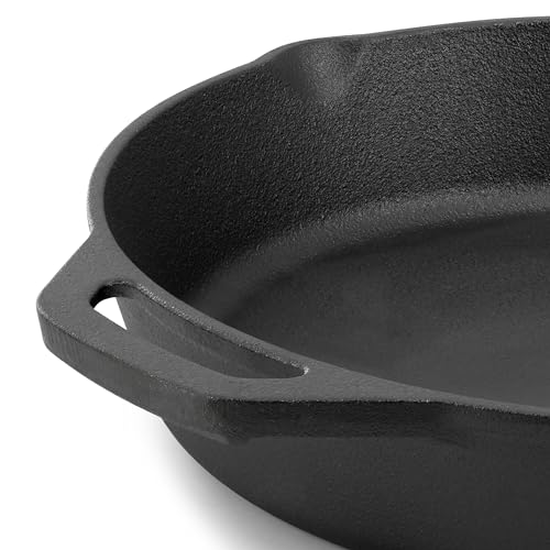 Image of Megachef 12 Inch Pre-Seasoned Cast Iron Skillet with Cast Iron Lid