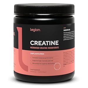 LEGION MicronizedCreatine Monohydrate Supplement – Clean Creatine Powder for Muscle Gain & Post Workout Recovery – Micronized Creatine Supplement for Maximum Absorption (100 Servings, Unflavored)
