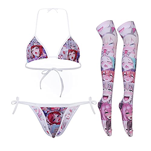 Sexy Cute Anime Lingerie for Women Kawaii Bra and Panty Set Japanese Cosplay Bikini Underwear