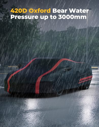 Image of JOYTUTUS Car Cover Compatible with 2020-2026 Corvette C8 Stingray Z06 Z51 (Not Fit for High Wing), Soft Cotton Inner Sun Rain UV All Weather Protection