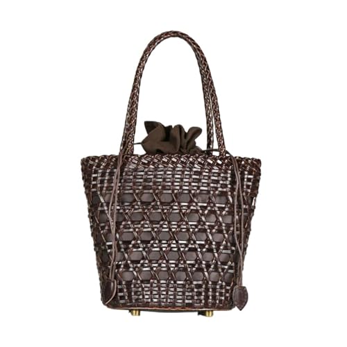 Spring And Summer Hand-woven Bag Hollow Vegetable Basket Leather Handbag Beach Bag2