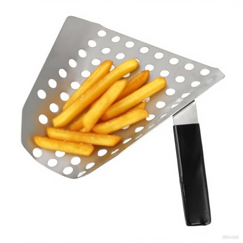 Cuchara de palomitas de maíz de acero inoxidable con agujeros, bolsa multifuncional para patatas fritas y postres con mango extraíble para aperitivos y caramelos helados