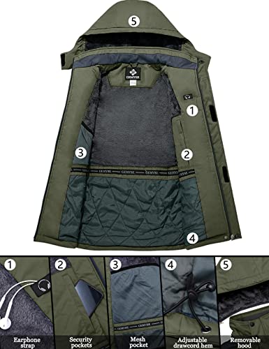 Image of GEMYSE Men's Ski Snow Jacket Warm Winter Waterproof Coat Snowboard Rain Jacket Hooded Windproof Windbreaker