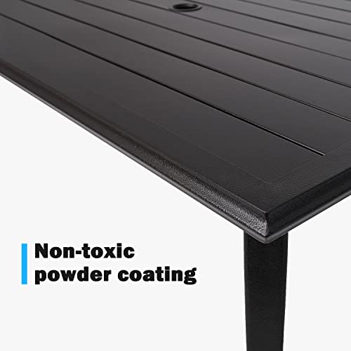 Vicllax 5 Piece Patio Dining Set, Large Outdoor Sling Dining And Metal Dining Table, Grayish Blue #TOP4