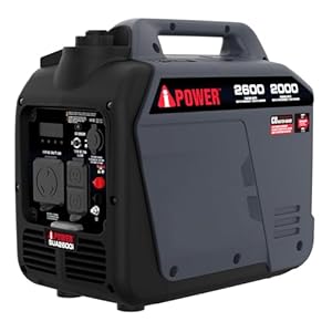 A-iPower Quiet Inverter Generator, 2600W RV Ready, EPA & CARB Compliant CO Sensor, Portable Ultra-Light Weight For Backup Home Use, Tailgating & Camping (SUA2600i)