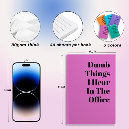 Image of 5 PCS Notebook Journal, Notebooks for Work, Note Taking Writing Funny Office Accessories Gag Gifts for Boss Leader Coworker Manager Lady Christmas Birthday Retirement 5.7 x 8.3 Inches 41 Sheets