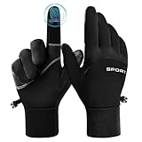 AURUZA Cycling Gloves for Men Winter Cold Weather, Windproof Winter Gloves for Men, Waterproof Touch Screen Anti-Slip Warm Gloves Liners for Cycling Biking Walking Sporting Driving Small