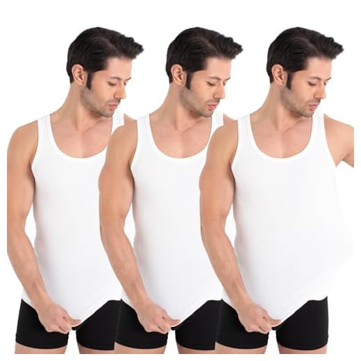 UNDEREA Lot de 5 débardeurs classiques pour homme - Côtes fines peignées 100 % coton, 3 x blanc, L