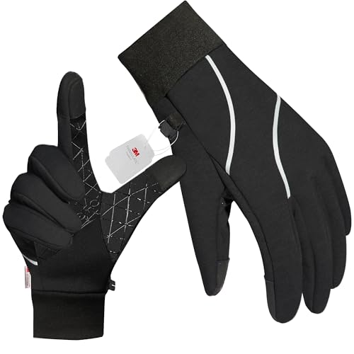 Origem Handschuhe Kinder Fahrradhandschuhe Kids Thermo Fleece Winterhandschuhe warm Anti-Rutsch Touch Screen Wasserabweisende Laufhandschuhe Outdoor Sport Reithandschuhe für Jungen Mädchen 4-14 Jahre