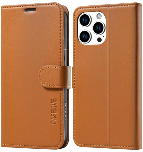 Coque cuir iPhone 15 Pro marron style portefeuille pour vos déplacements