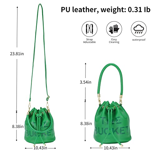Image of JQAliMOVV Mini Leather Bucket Bags for Women Drawstring Bucket Purse Crossbody Handbags Hobo Bag