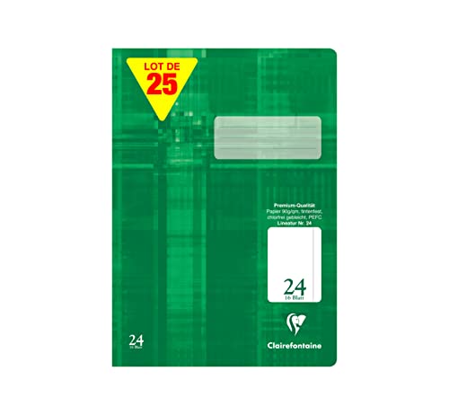 Cahier Clairefontaine 331624C grand format grands carreaux 64 pages vert