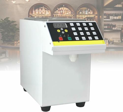 XZHWSZD Dispensador automático de fructosa de 8,5 L, máquina de llenado de Jarabe de Acero Inoxidable de 350 W con función de autolimpieza y 16 configuraciones de Memoria para jugos, Leche y Bebidas.