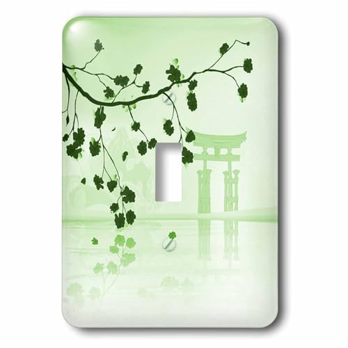 Interrupteur décoratif motif cerisier vert oriental 3dRose Lsp_78462_1 - 2