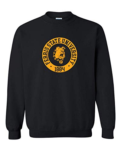 Ferris State University Circle One Color Unisex Crewneck Sweatshirt - Ferris Bulldogs Apparel