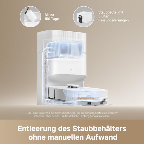 DREAME D20 Pro Plus Saugroboter, 13.000 Pa Saugkraft, DuoBrush für Tierhaare, Eckenrein, Selbstentl, Hindernisverm. m. LDS-Navigation & Laser, saugt und wischt, Hartböden & Teppiche, 5.200 mAh Akku