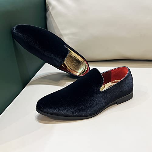 Image of FLQL Men's Luxury Penny Loafer Slip-On Velvet Shoes Party Dancing Shoes Suede Wedding Shoes Plus Size 7-13