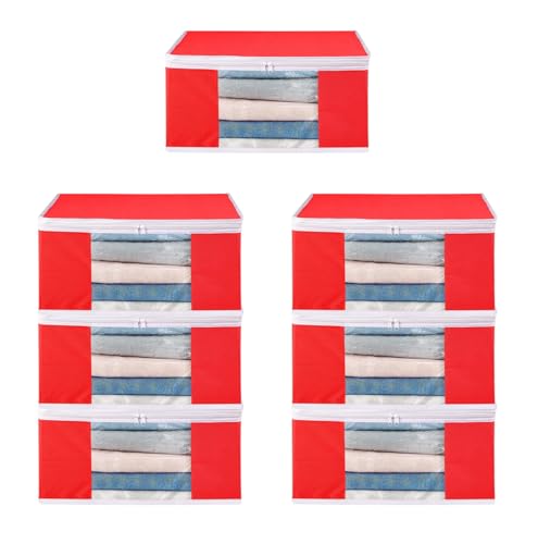 Image of Saree Cover Set of 07 Non-Woven Fabric Clothes Organiser for Wardrobe with Transparent Window & Double Zip Clothes Storage Bag, Garment Cover SC XL Large GCVETR8249653486192725882