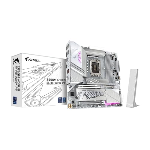 GIGABYTE Z890M AORUS Elite WIFI7 ICE Ultra Core (Series 2) LGA 1851, ATX, DDR5, 3X M.2, PCIe 5.0, Thunderbolt 4, WIFI7, 2.5GbE LAN, EZ-Latch