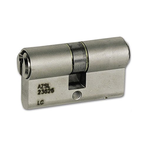 Wink hogar de alta calidad, profesioneller empotrable doble de cilindro de perfil AZ, 40/45u00a0mm, latón niquelado mate con cada 3u00a0llaves y tornillo de fijación, 1u00a0pieza, azsb01u00a0N 40/45
