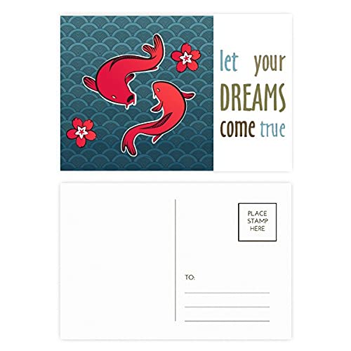 Cartes postales de remerciement japonaises Come True Red Fish