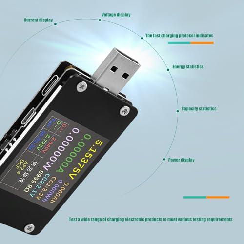 Analyse de charge rapide par compteur de puissance USB en métal de haute précision - 7