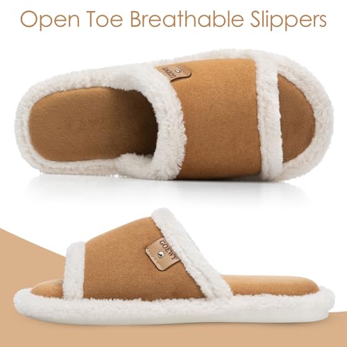 Image of GOEWY Cross Band Slippers for Women with Cozy Memory Foam Machine Washable | Open Toe Summer Cute Slipper,Soft Black House Shoes Slides,Indoor Outdoor Non-Slip Slip On,Gifts for Women Ladies Her Mom