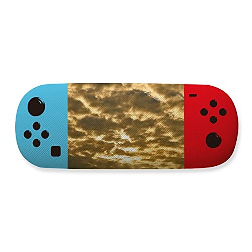 Étui de rangement pour lunettes motif nuages jaune Dark Sky Sunshine en simili cuir rigide