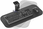 VIVO Under Desk Rotating 23 x 10 inch Computer Keyboard and Mouse Tray, Swiveling Platform, Ergonomic Typing, Black, MOUNT-KB01B