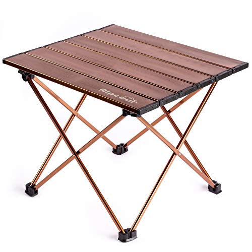 Alpcour Portable Camping Table – Lightweight, Compact Folding Side Table In A Bag With Aluminum Top & Heavy Duty Hinge For Easy Travel & Storage – Great For Outdoor Bbq, Backpacking, Tailgate & More #TOP17