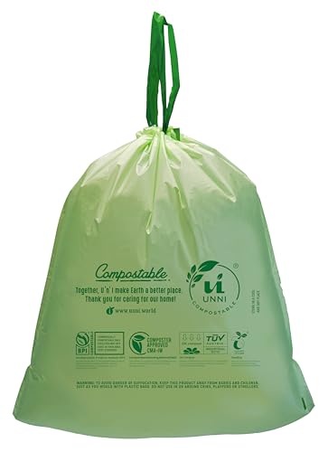 UNNI Compostable Drawstring Bags, Kitchen Food Scrap Waste Bags with Drawstring Handle, ASTM D6400, US BPI, CMA and Europe OK compost Certified, San Francisco, San Francisco - Image 4