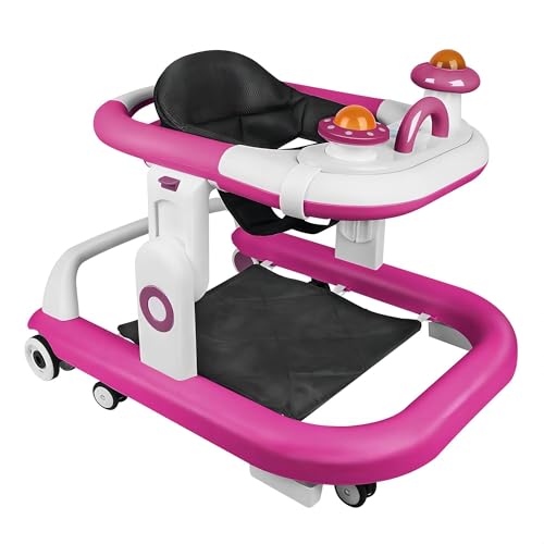 XUANYU Andadores y Centro de Actividades 2 en 1, Andador Escalable para Bebé con Centro de Juego y Altura Ajustable, Andador Empujador Bebé De 6 Meses (Violeta I)