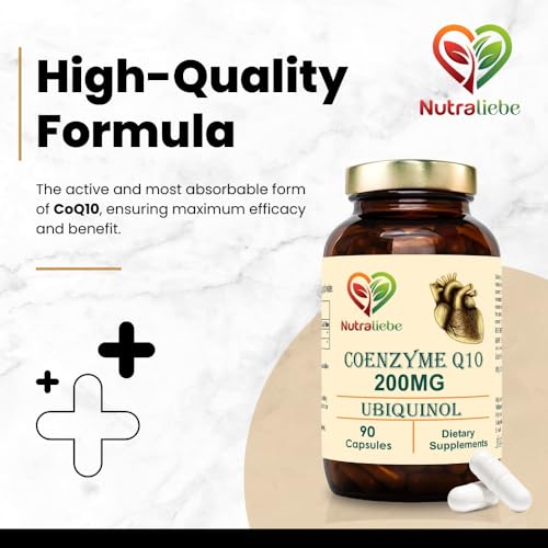 Coenzyme Q10 Ubiquinol 200mg - Enhanced Energy & Antioxidant Support, Premium Heart Health Supplement, 90 Capsules