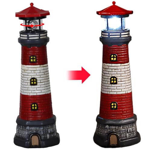 Phare solaire rotatif LED idée cadeau originale décoration extérieure