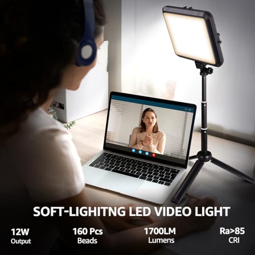 LED Photography Lighting Kit, NiceVeedi 2-Pack 8” Portable Video Light with Adjustable Tripod Stand, 2800K-6500K Dimmable Softlight Studio Light for for Zoom, Game Streaming, YouTube by NiceVeedi - Image 2