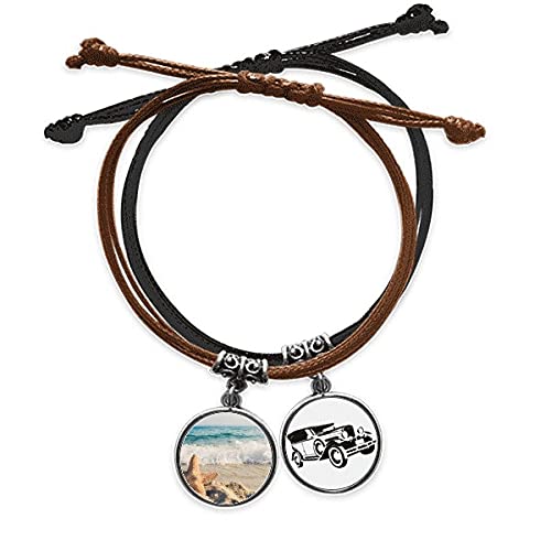 Bracelet corde main ocean etoile de mer bijoux plage pour femme homme
