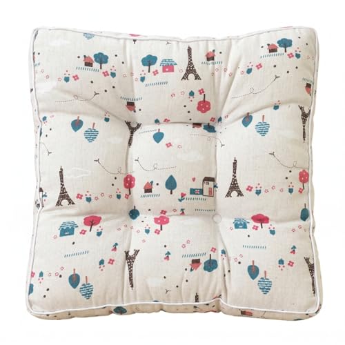 Wilafury Coussin de Chaise d'extérieur, Coussins de Chaise Patio 16 x 16 Pouces d'épaisseur, Coussin siège à Motif Tour Eiffel pour chaises Salle à Manger...