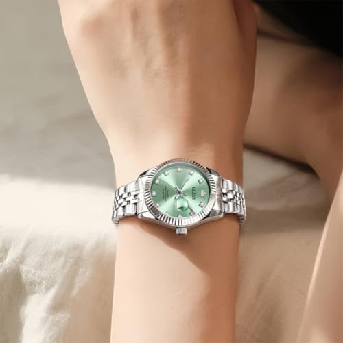 Image of OLEVS Watches for Women Luxury Elegant Stainless Steel Waterproof Luminous Diamond Women's Fashion Watch Ladies Watches for Small Wrists